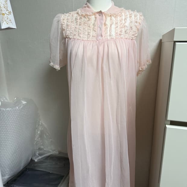 엔느빈티지 몬니 레이스 핑크 원피스 파자마 홈웨어
