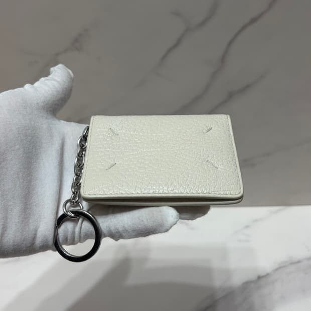 [정품] S급 마르지엘라 키링 카드지갑 아이보리