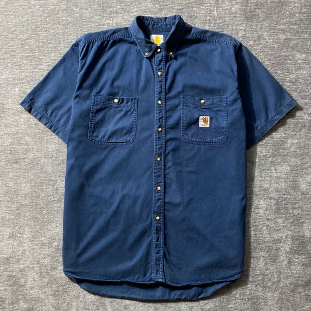 [L] Carhartt 칼하트 네이비 코튼 반팔 셔츠
