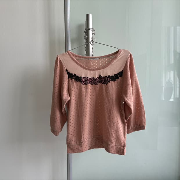 axes femme) flower knit top camel