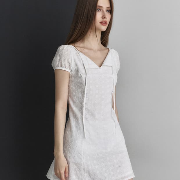 낫유어로즈 Ribbon flare dress ivory
