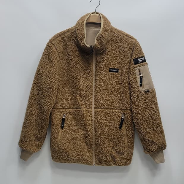 리복x커버낫 리버서블 플리스 점퍼 자켓 / 남 S 연브라운