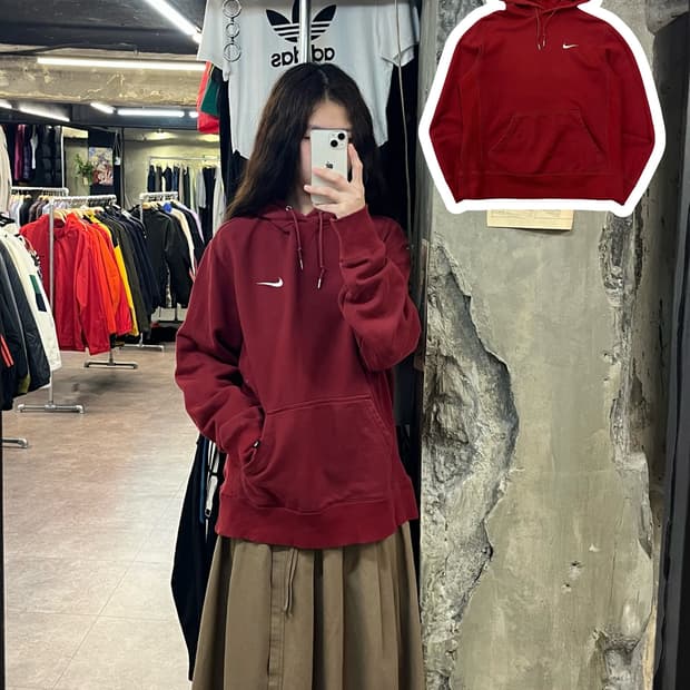 나이키 후드티 버건디 XL #csz2049