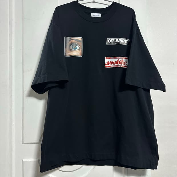 오프화이트 아이 로고 반팔티