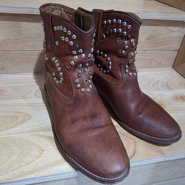 이자벨마랑 caleen 클러스터 브라운 스터드 장식 웨스턴 부츠 39