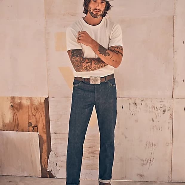 랭글러 콘 데님 화이트오크 셀비지데님 34/32