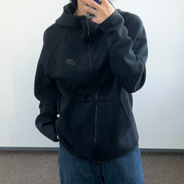 Nike 나이키 블랙 로고 2-way 테크팩 블랙 후드집업 