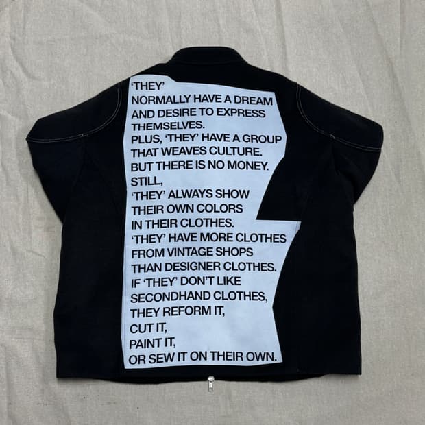 더뮤지엄비지터 백패치 바이커 울 자켓 L