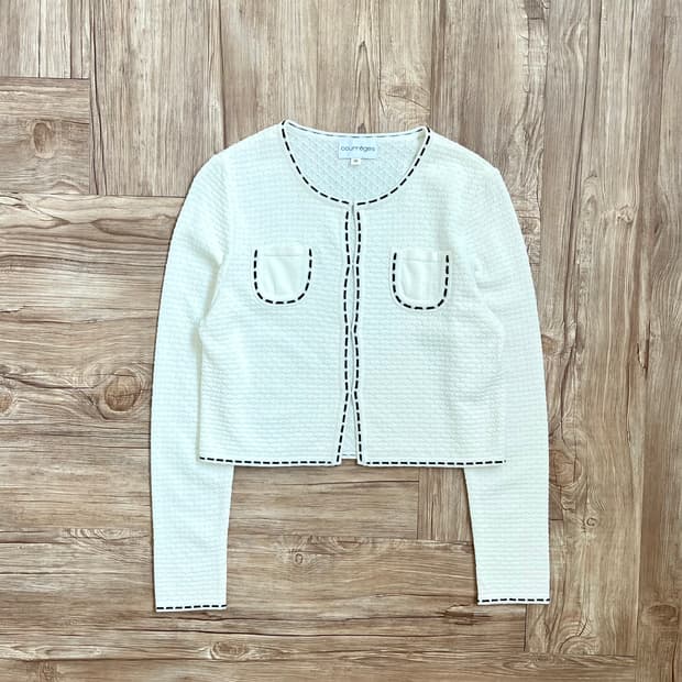 courreges 트위드 클립 가디건