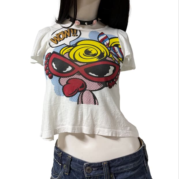 히스테릭 글래머 미니 프릴 디테일 T shirt
