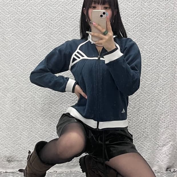 아디다스 재팬 희귀 스트릿 펑크 캐주얼 슬림핏 집업 L C12873