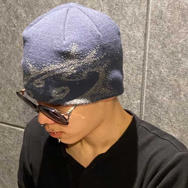 Sansangear 23FW logo beanie navy 1