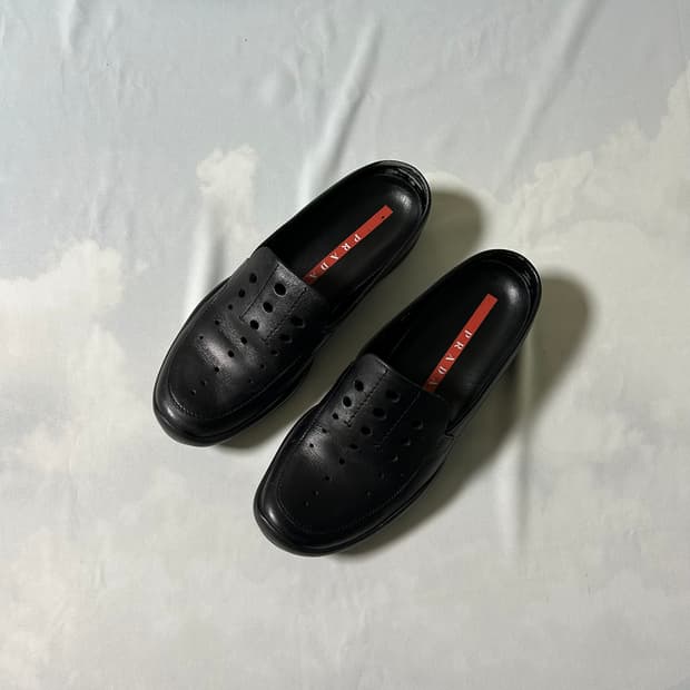 Prada sports punching slipon loafers