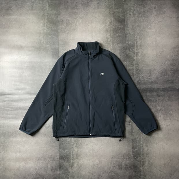 CHAMPION 챔피온 빈티지 네이비 플리스 자켓 A00544