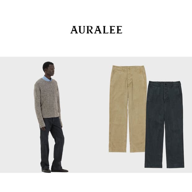AURALEE 오라리 치노 네로우 팬츠 3사이즈