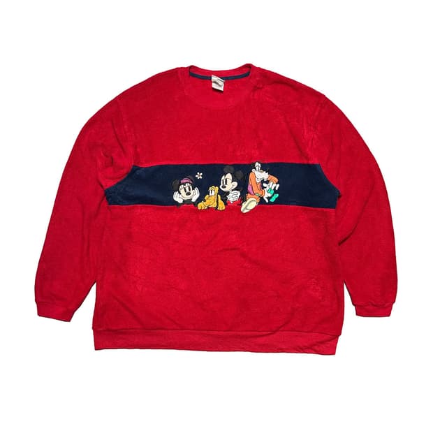 디즈니 후리스 미키마우스 자수 스웻셔츠