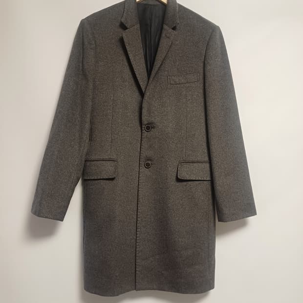 DKNY 남성 그레이 울 코트 95