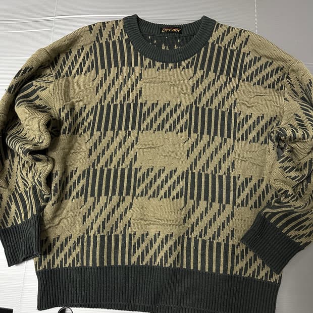 빈티지 긴팔 니트 카키 