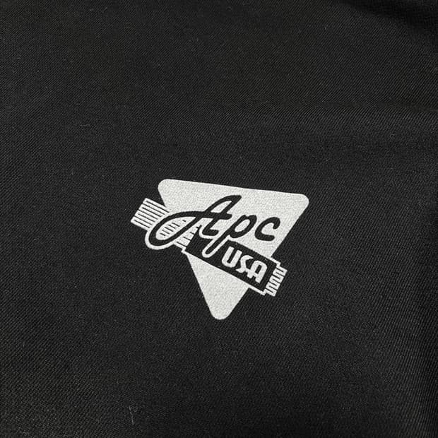 [XXL] A.P.C 아페쎄 USA 로고 프린트 코튼 맨투맨 블랙