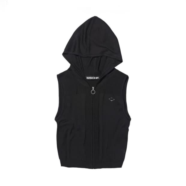 미스치프 니트 후드 베스트