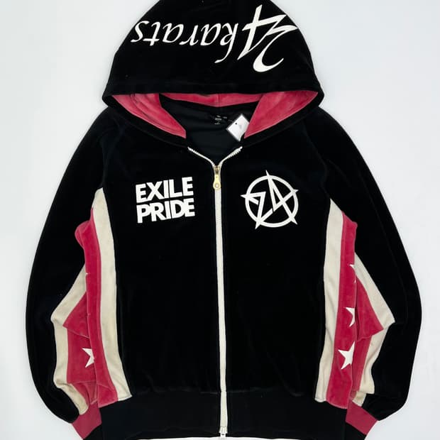 24KORTAS y2K 벨벳 후드집업