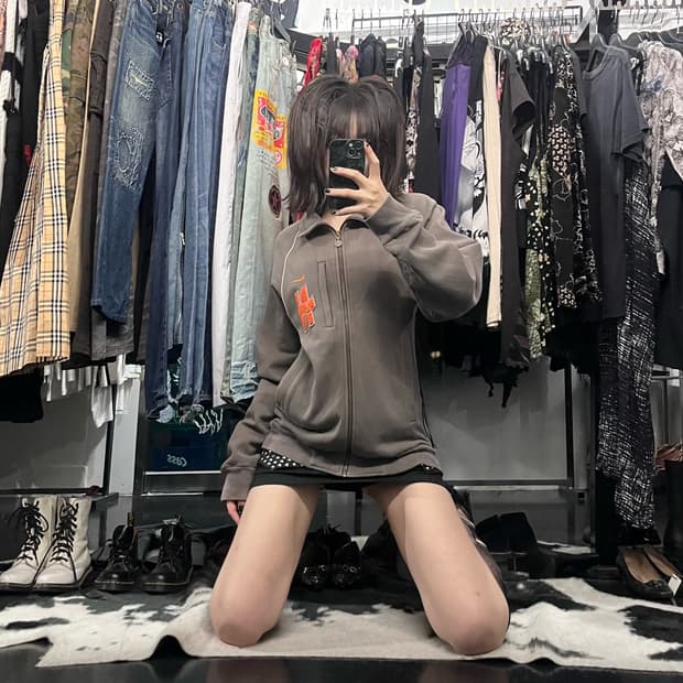 나이키 자수 집업