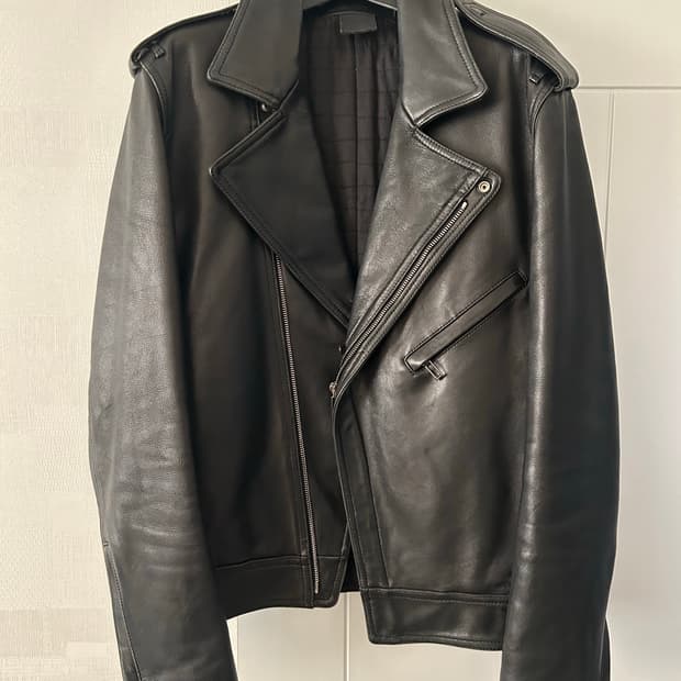 디올옴므 DIOR 클래식 라이더 가죽자켓 48 양가죽