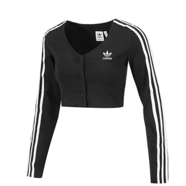 아디다스 클래식 크롭 3s 버튼 가디건