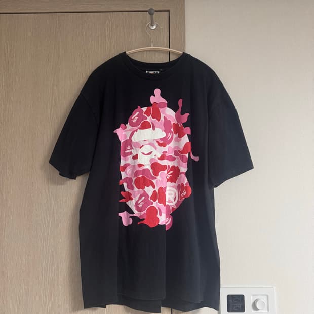 베이프 핑크카모 반팔 XL