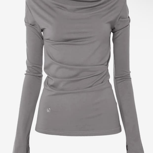 플레어업 티셔츠2.Drape Long Sleeve FL-146_Gray