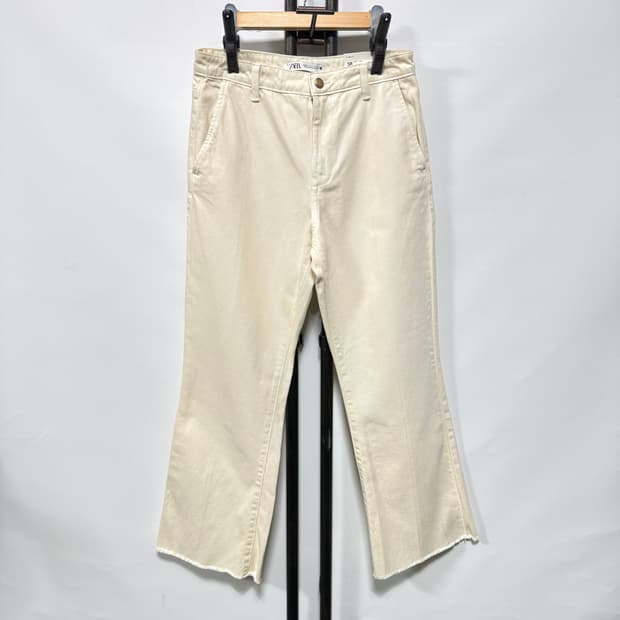 ZARA 자라 플레어 핏 크림 팬츠 38 새제품