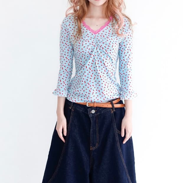 little strawberry lace top (mint)