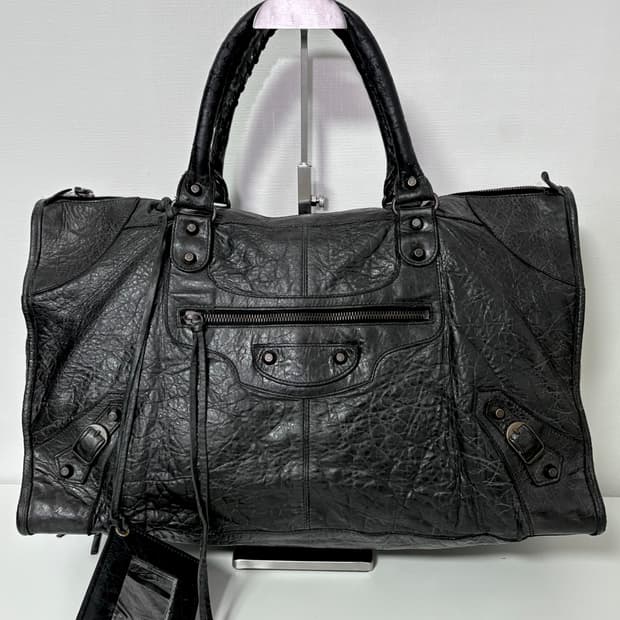 발렌시아가 워크 모터백 블랙 라지