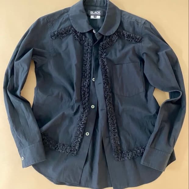 Black Comme des garcons shirt 꼼데가르송 프릴셔츠