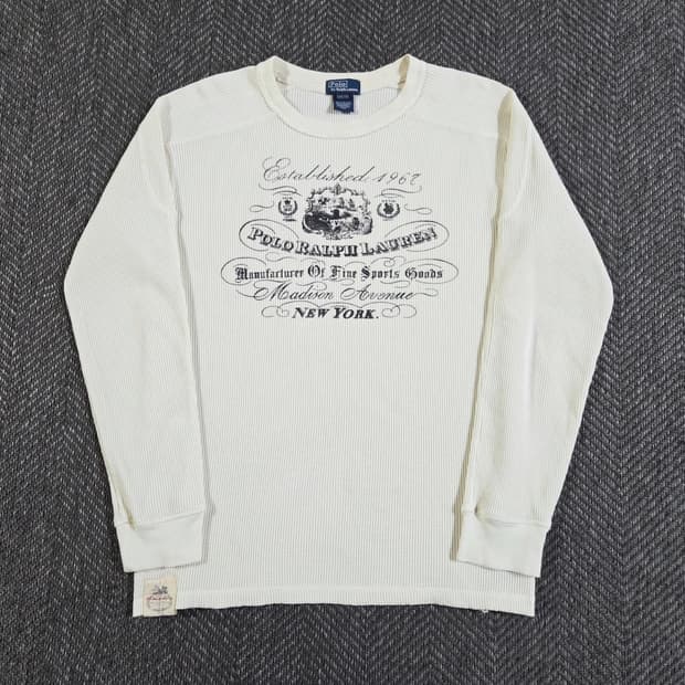 폴로 랄프로렌 희귀 RL&CO 라벨 와플 롱슬리브
