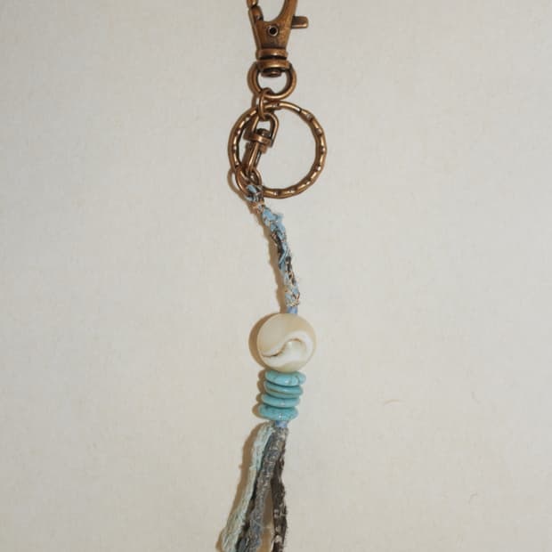 자개구슬 명주 열쇠고리