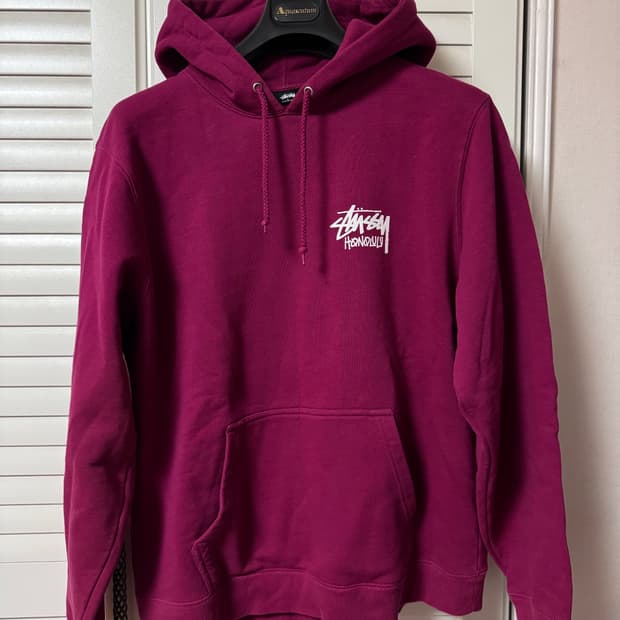 스투시 호놀롤루 스탁 후드 버건디 L