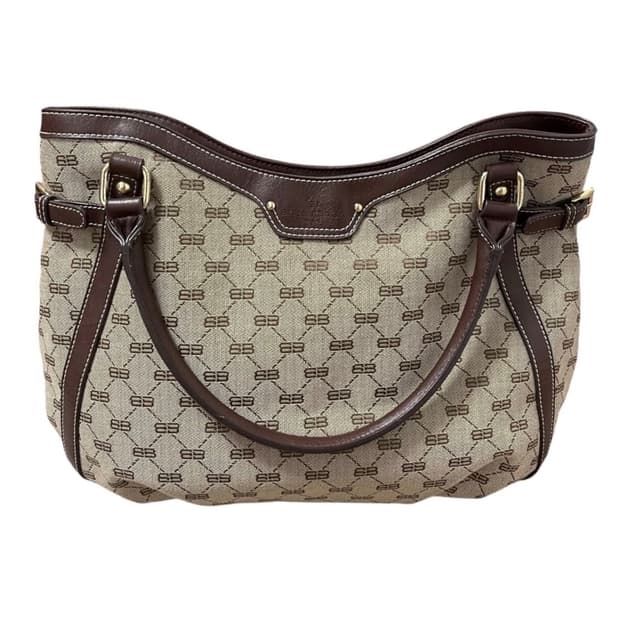 [OS] 00s 발렌시아가 빈티지 BB로고 숄더백 모노크롬 금강