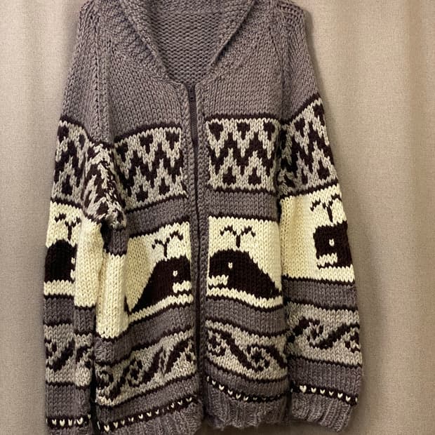 빈티지 코위찬 니트 집업