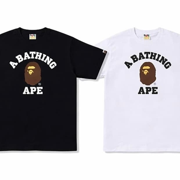 🔥[무료배송/새상품]🔥베이프 컬리지 반팔티 남녀공용 2color