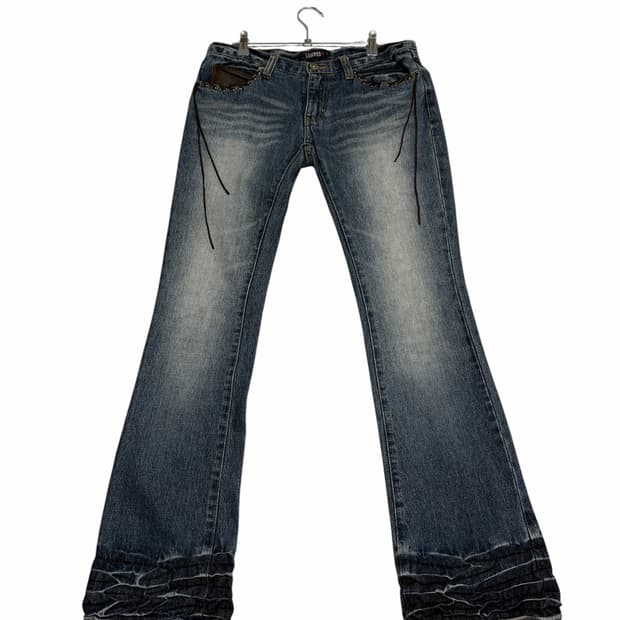 lowbox tassel detail denim pants