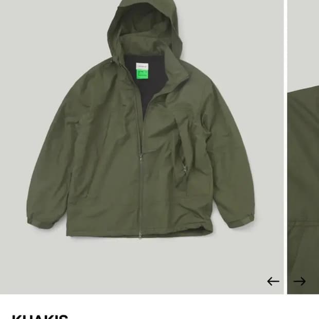 KHAKIS LINED WIND PARKA OLIVE M사이즈 새상품