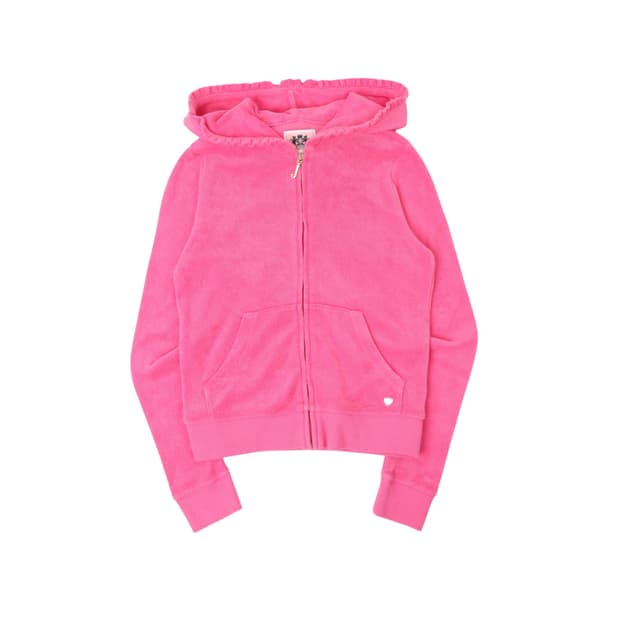 쥬시꾸뛰르 핑크 벨벳 타월 후드집업