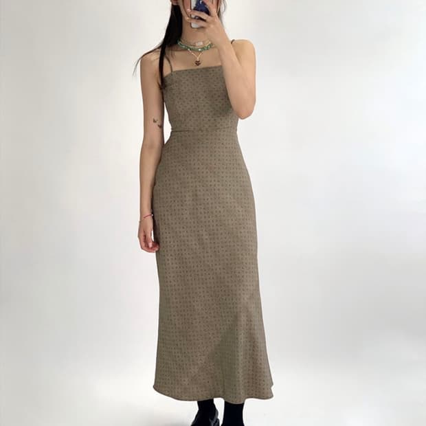 [무배] 루루서울 자체제작 체크 바운드 드레스 블랙 s