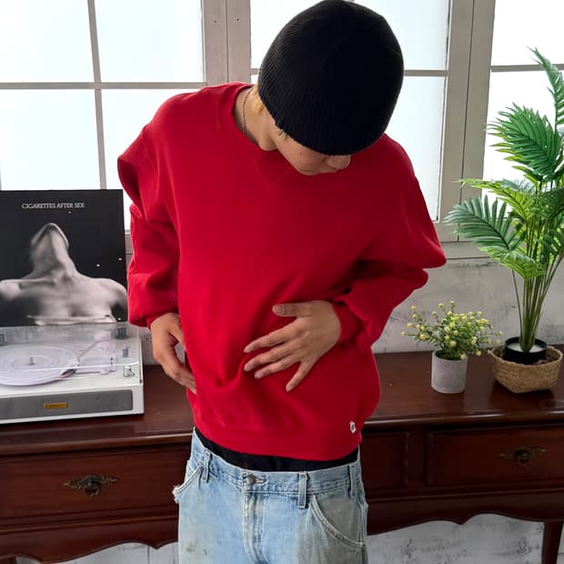 90‘s MADE IN USA 🇺🇸 러셀 맨투맨 레드