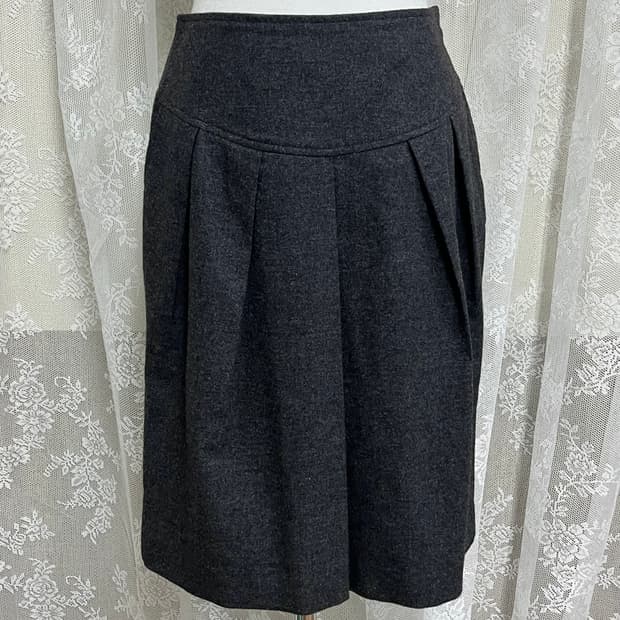 36) 막스마라 울 핀턱 스커트 차콜