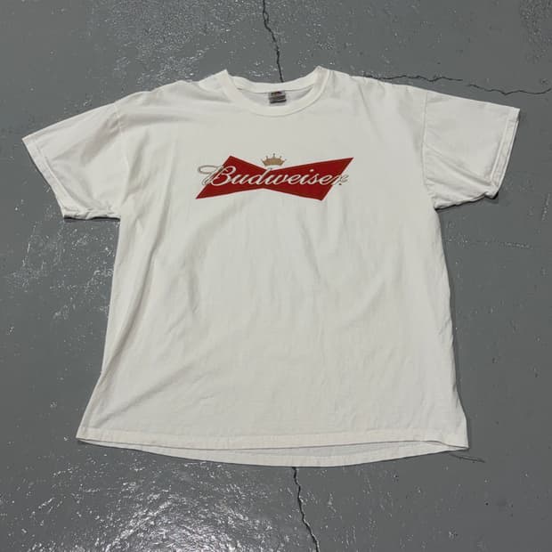 빈티지 버드와이저(Budweiser) 크라운 로고 반팔 티셔츠