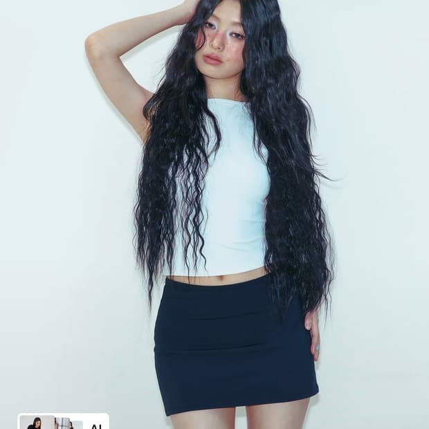 유희 미니스커트 블랙