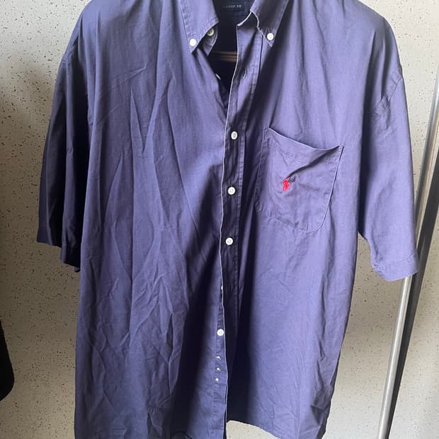 폴로 랄프로렌 포켓로고 커스텀핏 반팔남방