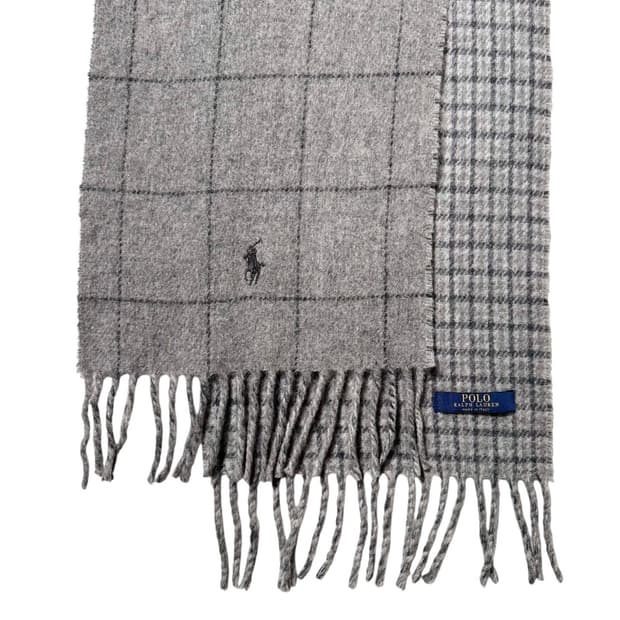폴로 랄프로렌 이태리제 리버시블 윈도우 체크 머플러 목도리